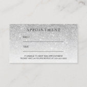 Makeup Artist Pink Lips Silver Glitter Appointment Afsprakenkaartje (Achterkant)