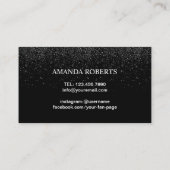 Makeup Artist Pink Lips Trendy Black Glitter Bold Visitekaartje (Achterkant)