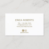 Makeup Artist Pink Lipstick Modern Gold Typografie Visitekaartje (Achterkant)