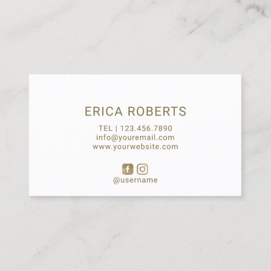 Makeup Artist Pink Lipstick Modern Gold Typografie Visitekaartje (Achterkant)