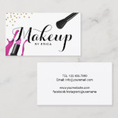 Makeup Artist Pink Lipstick Typografie Salon Visitekaartje (Voorkant / Achterkant)