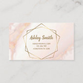 Makeup Artist Pink Marble Geometric Gold Elegant Visitekaartje (Achterkant)