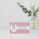 Makeup Artist Pink Powder Puff Vrouw Benoeming Afsprakenkaartje (Staand voorkant)