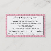 Makeup Artist Pink Powder Puff Vrouw Benoeming Afsprakenkaartje (Achterkant)