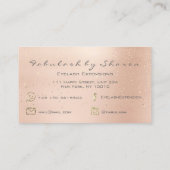 Makeup Artist Pink Rose Gold Glitter Paars Sparkl Visitekaartje (Achterkant)