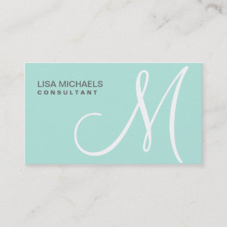 Makeup Artist Professional Elegant Monogram Blauw Visitekaartje