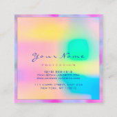 Makeup Artist Professional Eyeash Holograaf Roze Vierkante Visitekaartje (Achterkant)