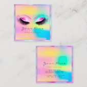 Makeup Artist Professional Eyeash HoloGrapky Vierkante Visitekaartje (Voorkant / Achterkant)