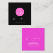 Makeup Artist Professional Eyelash Gewoon roze Vierkante Visitekaartje (Voorkant / Achterkant)