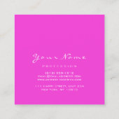 Makeup Artist Professional Eyelash Gewoon roze Vierkante Visitekaartje (Achterkant)