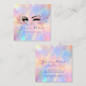 Makeup Artist Professional Eyelash Holographic Vierkante Visitekaartje (Voorkant / Achterkant)