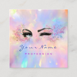 Makeup Artist Professional Eyelash Holographic Vierkante Visitekaartje