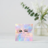 Makeup Artist Professional Eyelash Holographic Vierkante Visitekaartje (Staand voorkant)