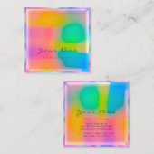 Makeup Artist Professional Moderne Minimale Hologr Vierkante Visitekaartje (Voorkant / Achterkant)