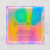 Makeup Artist Professional Moderne Minimale Hologr Vierkante Visitekaartje (Achterkant)