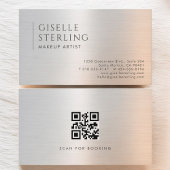 Makeup Artist QR Code Brushed Metal Visitekaartje