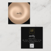 Makeup Artist QR Code Logo Blush Black White Vierkante Visitekaartje (Voorkant / Achterkant)