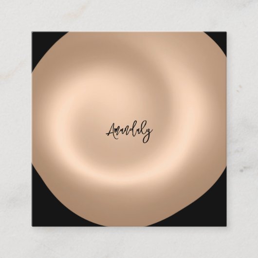 Makeup Artist QR Code Logo Blush Black White Vierkante Visitekaartje (Voorkant)