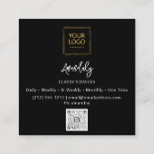 Makeup Artist QR Code Logo Blush Black White Vierkante Visitekaartje (Achterkant)