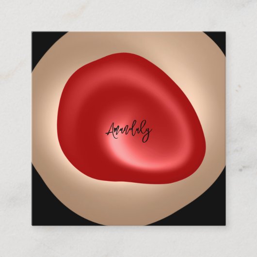 Makeup Artist QR Code Logo Red Black Nail Modern Vierkante Visitekaartje (Voorkant)