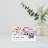 Makeup Artist QR Code Logo Social Media Visitekaartje (Staand voorkant)