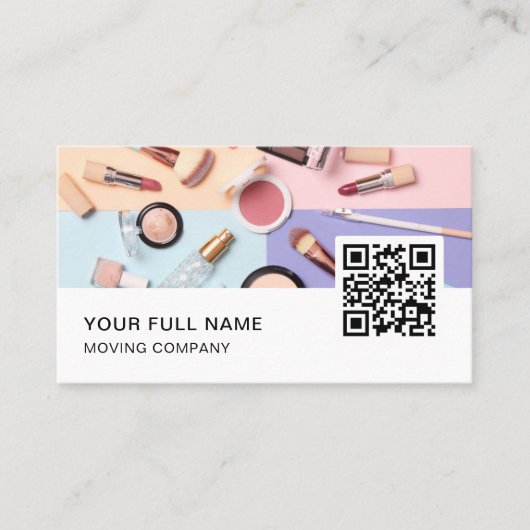 Makeup Artist QR Code Logo Social Media Visitekaartje (Voorkant)