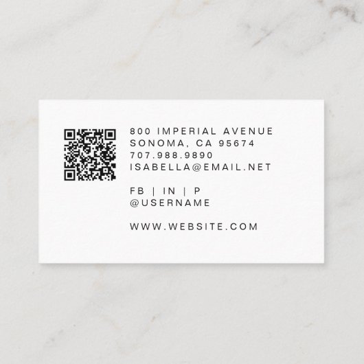 Makeup Artist QR Code Sociale Media Visitekaartje (Achterkant)