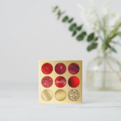 Makeup Artist QRCode Logo Eyeshadow Red Black Vierkante Visitekaartje (Staand voorkant)