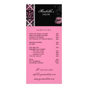 Makeup Artist Rack Card Cosmetology Roze Reclamekaart