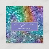 Makeup Artist Rainbow Star Glitter Vierkante Visitekaartje (Voorkant)