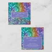 Makeup Artist Rainbow Star Glitter Vierkante Visitekaartje (Voorkant / Achterkant)
