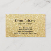 Makeup Artist Red Glitter Lips Moderne Gold Salon Visitekaartje (Achterkant)