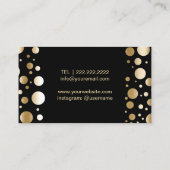 Makeup Artist Red Glitter Lips Moderne Gold Stippe Visitekaartje (Achterkant)