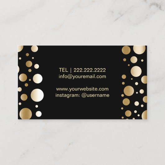 Makeup Artist Red Glitter Lips Moderne Gold Stippe Visitekaartje (Achterkant)