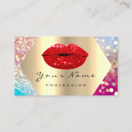 Makeup Artist Red Kiss LIPS Gold Holograaf Visitekaartje