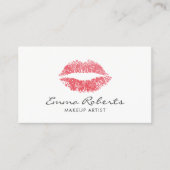 Makeup Artist Red Lips Beauty Salon Minimal Visitekaartje (Voorkant)