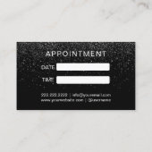 Makeup Artist Red Lips Black Glitter Appointment Afsprakenkaartje (Achterkant)
