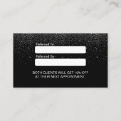 Makeup Artist Red Lips Black Glitter Reference Aanbevelingskaartje (Achterkant)