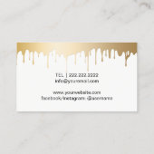 Makeup Artist Red Lips Gold Drift Modern Salon Visitekaartje (Achterkant)