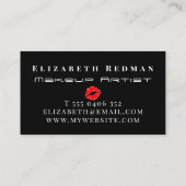 Makeup Artist Red Lips Gold Faux Modern Luxe Visitekaartje (Achterkant)