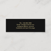 Makeup Artist Red Lips Gold Script Mini Visitekaartje (Achterkant)