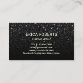 Makeup Artist Red Lips Gold Typogray Donker Glitte Visitekaartje (Achterkant)