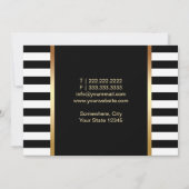 Makeup Artist Red Lips Modern Black White Stripes Kaart (Achterkant)