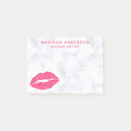 Makeup Artist | Red Lips Modern Dot Personated Post-it® Notes