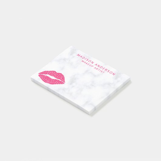 Makeup Artist | Red Lips Modern Dot Personated Post-it® Notes (Schuin)