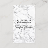 Makeup Artist Red Lips Modern Marble Black Floral Visitekaartje (Achterkant)