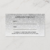 Makeup Artist Red Lips Modern Silver Benoeming Afsprakenkaartje (Achterkant)