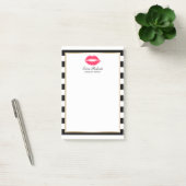 Makeup Artist Red Lips Modern Stripes Beauty Salon Post-it® Notes (Kantoor)