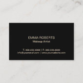 Makeup Artist Red Lips Moderne Gold Stripes Visitekaartje (Achterkant)