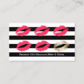 Makeup Artist Red Lips Moderne Stripes Loyalty (Voorkant)